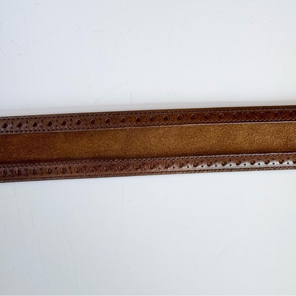 New Mezlan Tan Brown Leather Belt size 36 - Picture 3 of 6
